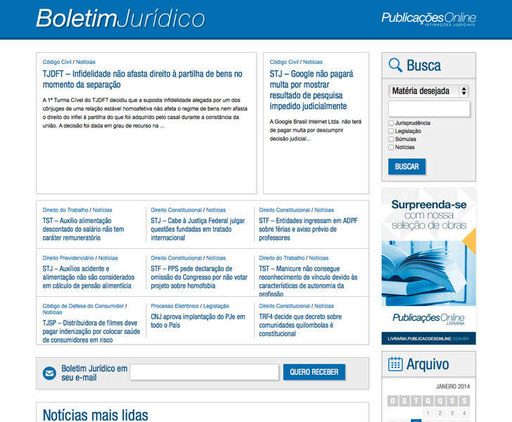 Site produzido pela Uébi - Boletim Jurídico